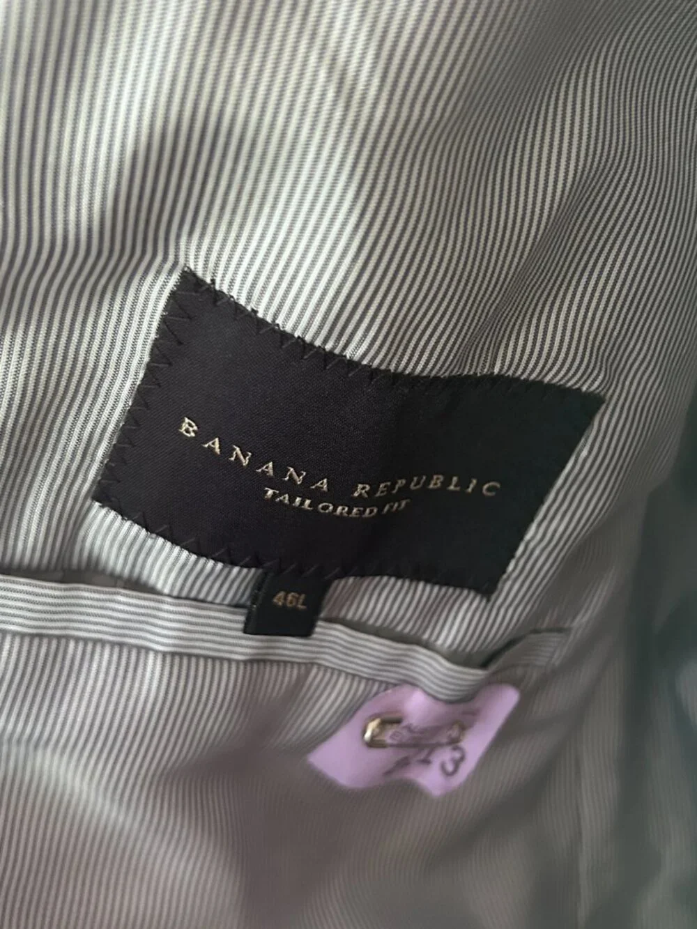 Banana Republic Tailored Fit Blazer Jacket Mens 42L Dark Grey Wool Pockets